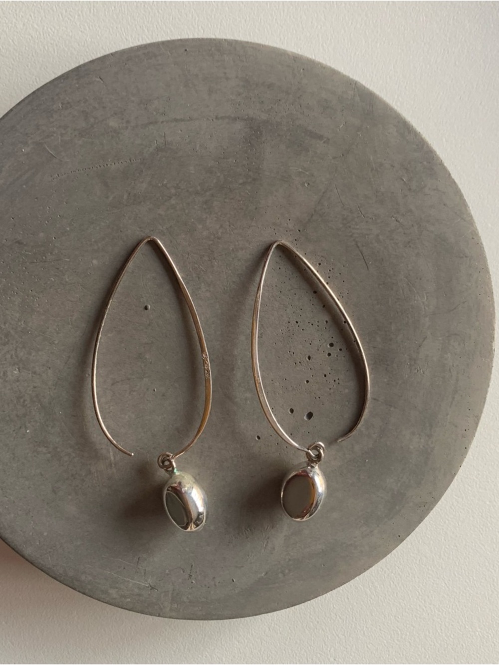 Silpada Sterling Silver Teardrop Earrings with  Sterling Silver Oval Charm Drops